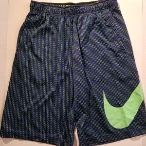 Nike Athletic Basketball Shorts M Blue Green